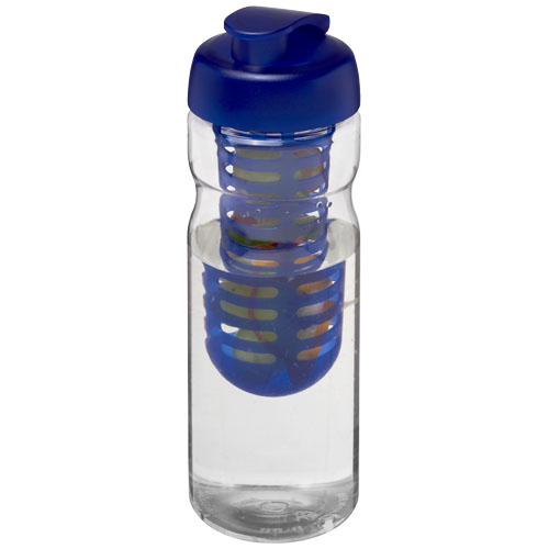 Bidon sport publicitaire et infuseur 650ml H2O Active® Translucide et Bleu